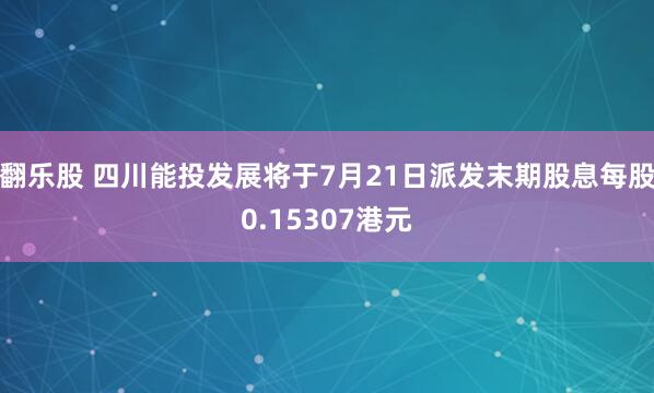 翻乐股 四川能投发展将于7月21日派发末期股息每股0.15307港元